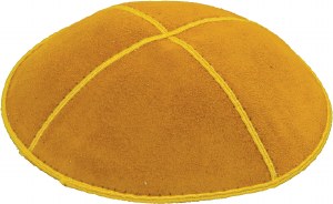 Gold Suede Kippah Medium