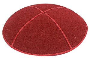 Red Suede Kippah Medium