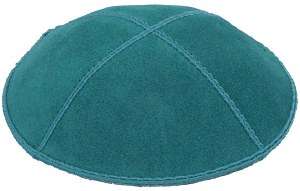 Teal Suede Kippah Medium