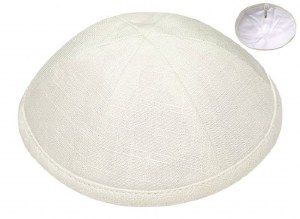 Kippah Off White Linen 6 Part One Size Fits All