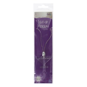Light Up Menorah Necklace - Assorted Colors - One Piece