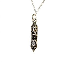 Silver Mezuzah Necklace #MJB1548BC