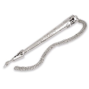 Nickel Plated Yad Torah Pointer Round Shape with Chain