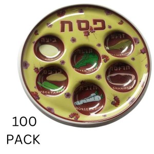 Plastic Disposable Seder Plate Flower Design 10.5" 100 Pack