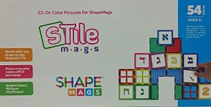 Stile Shape Mags Magnet Tiles Alef Beis 54 Piece Set