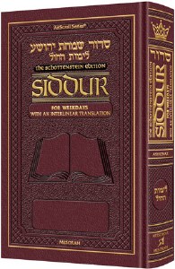 Schottenstein Edition Weekday Siddur Interlinear - Maroon Leather - Ashkenaz