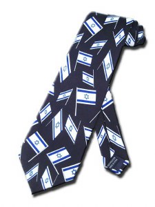 Necktie with Mini Israeli Flags