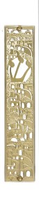 Mezuzah Case 24K Gold Plated Detailed Jerusalem Design 12cm