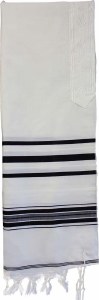Traditional Wool Tallis Black Stripes 60" x 72"