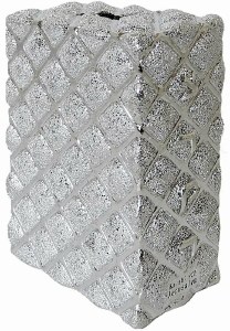 Tzedakah Box Silver 925 Plated Diamond Pattern