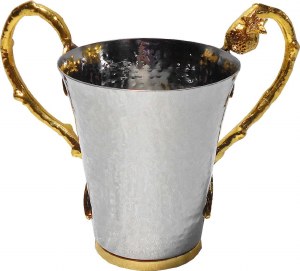 Karshi Hammered Washing Cup with Pomegranate Branches Handles