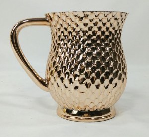 Acrylic Wash Cup with Metal Coating Honeycomb Design Copper Color
