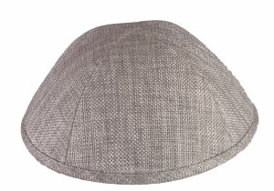 Yarmulka Linen Silver Size 2