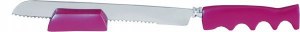 Yair Emanuel Judaica Anodized Aluminum Serrated Knife and Stand Red