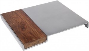 Yair Emanuel Judaica Aluminum and Wood Challah Board Silver