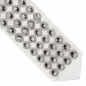 Atara Silver Colored Big Circles with Surrounding Rhinestones Design