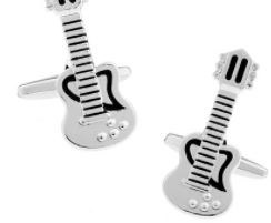 Guitar Cufflinks Silver