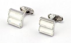Rhinestone Rectangle Cufflinks