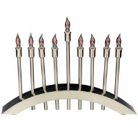 Electric Menorah Brushed Stainless Steel Arched