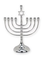 Candle Menorah Silverplated Traditional Star of David
