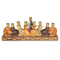 Candle Menorah Cats by Jessica Sporn