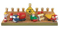 Candle Menorah Construction Scene