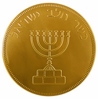 Milk Chocolate Chanukah Large Medallion Gold Wrapper 1 Piece
