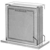 Lucite Bencher Holder Includes Set Of 8 Faux Square Silver Benchers Silver Accent Ashkenaz 5"