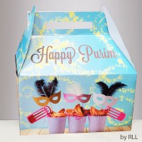Purim Gift Box Large Size Mask and Gragger Mishloach Manos Design