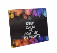 Chanukah Tray Glass Keep Calm Design 12" x 8"