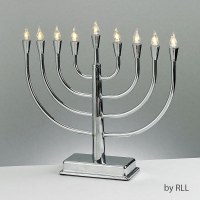 Electric Menorah Low Voltage LED Silvertone