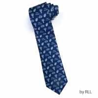 Chanukah Tie Dreidels and Menorahs Pattern Faux Silk
