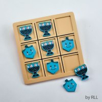 Chanukah Theme Wooden Tic Tac Toe Game