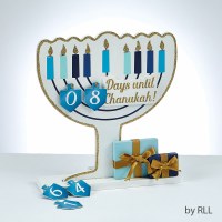 Chanukah Countdown Wooden Menorah Shaped