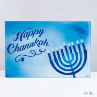 Chanukah Tray Menorah Design Tempered Glass