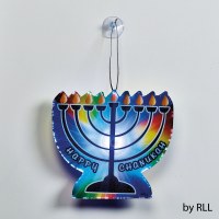 Chanukah LED Decoration with Color Changing Fiber Optic Technology