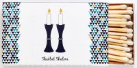 Long Matches for Shabbos Blue Candlestick Desgin 50 Count