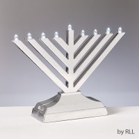 Plastic GoMenorah Rambam Style Battery Or USB Operated Silver