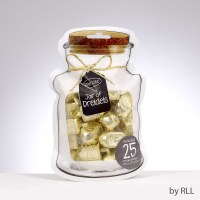 Plastic Dreidels in a Jar Medium Size Metallic Gold 25 Pieces