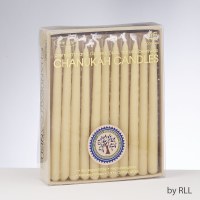 Chanukah Beeswax Candles Hand Dipped Natural Color 45 Pack
