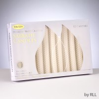 Shabbat Beeswax Candles White 12 Count