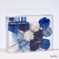 Honeycomb Banner Dreidel Shape Blue and White 6'