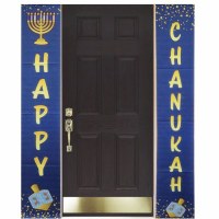 Polyester Chanukah Door Banner 2 Piece Set Blue 12" x 70"