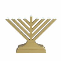 Plastic GoMenorah Rambam Style LED Battery Or USB Operated Gold