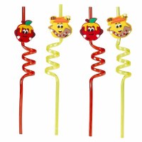 Rosh Hashanah Straws Honey Jar and Apple 4 Pack