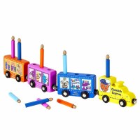 My Play Wood Train Menorah Theme Toy