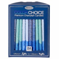 Frosted Chanukah Candles Blue 24 Count Box