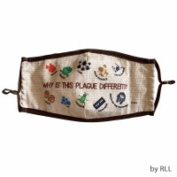 Passover Cotton Face Mask 10 Plagues Design Brown