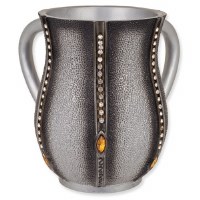 Polyresin Silver Resin Wash Cup with Stones