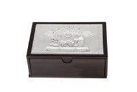 Bencher Holder Box Wood and Silver Plated Cover